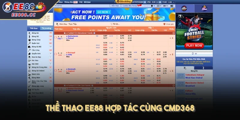 Thể thao EE88 hợp tác cùng CMD368